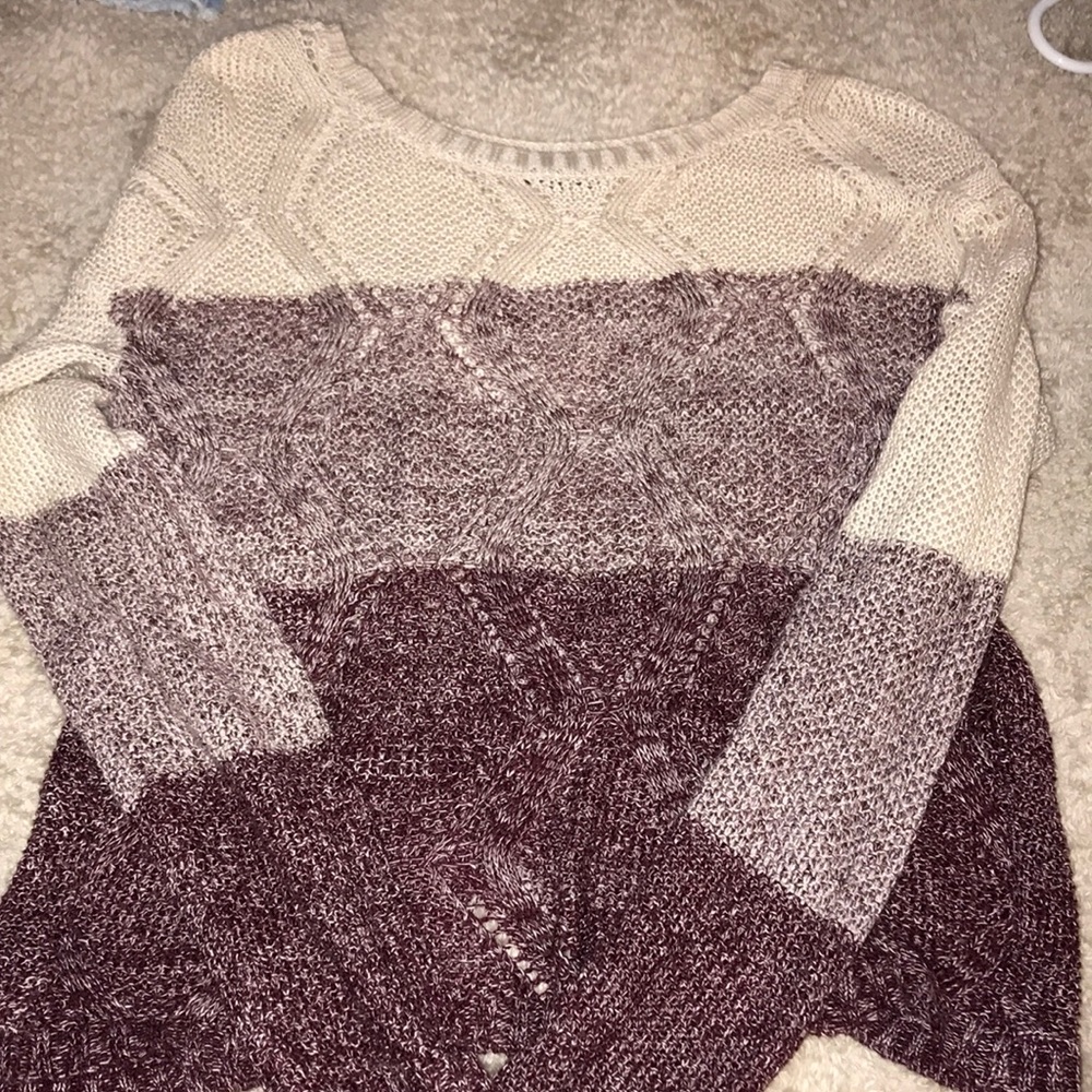 Ombré Slit Back Fall Sweater